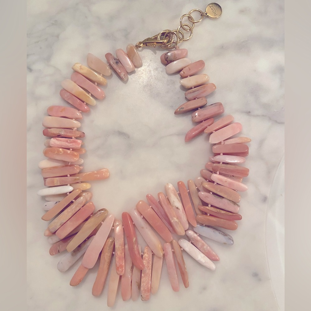 Nest double strand rose quartz necklace